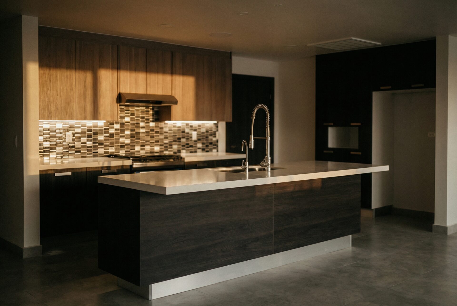 Cocina con isla y campana